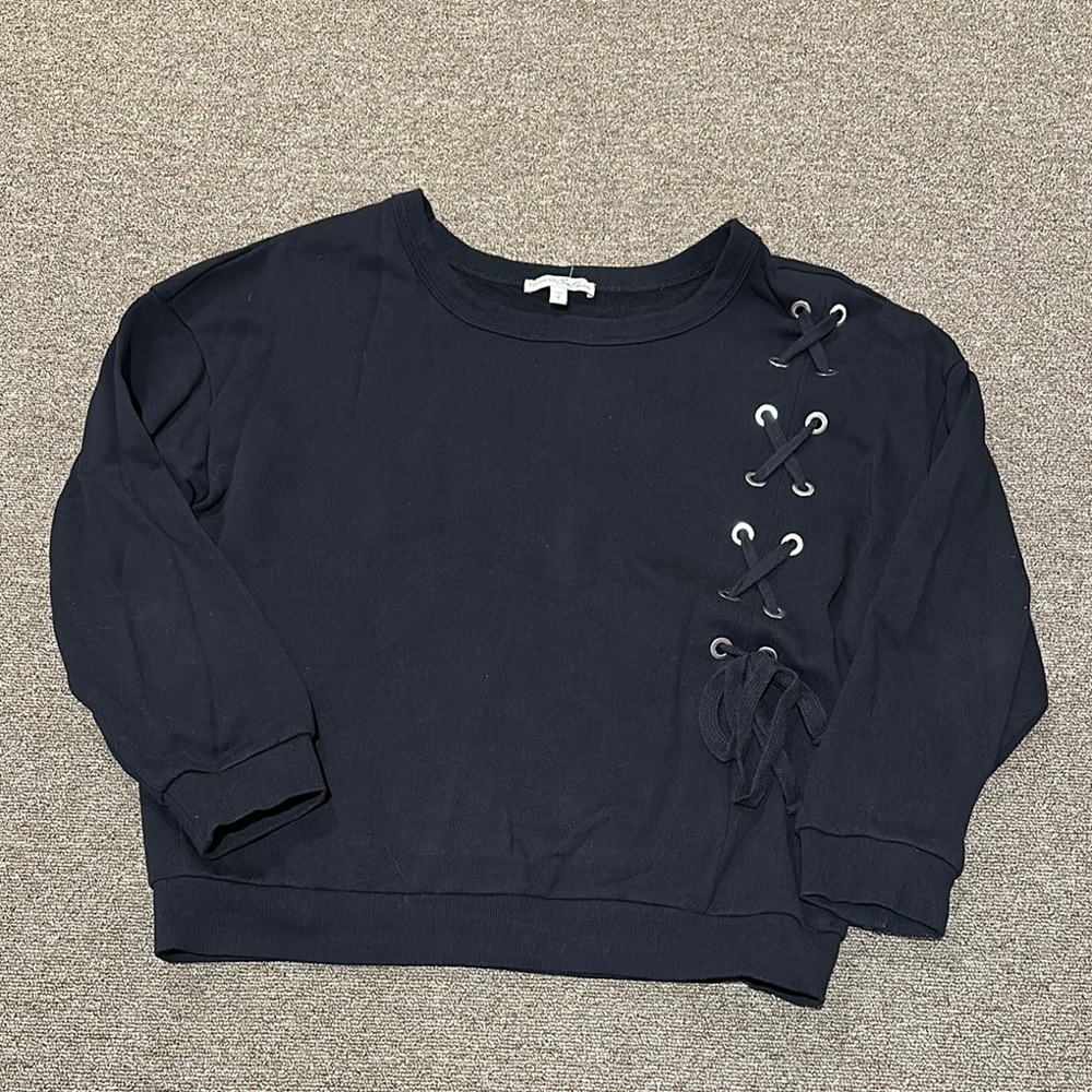 Express Black Lace-Up Sweatshirt